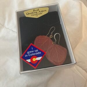 Real Quaking Aspen Handmade Earrings, new in box